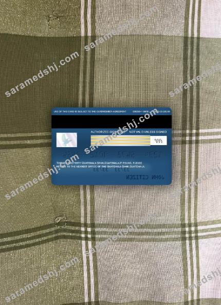 Guatemala Banco de Guatemala visa electron card photolook back